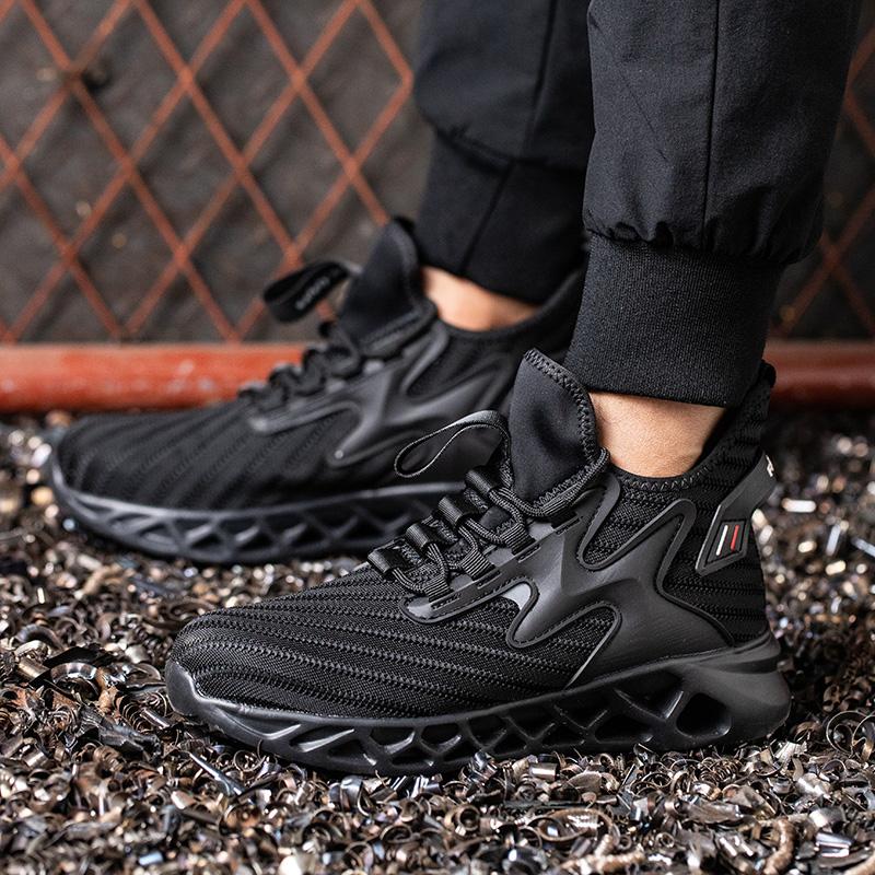 Breathable Men Work Safety Boots Steel Toe Safety Boots Anti-Smash Anti-Puncture Work Sneakers Indestructible Protective Boots