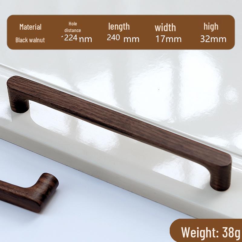 Minimalist Solid Wood Cabinet and Wardrobe Door Handle