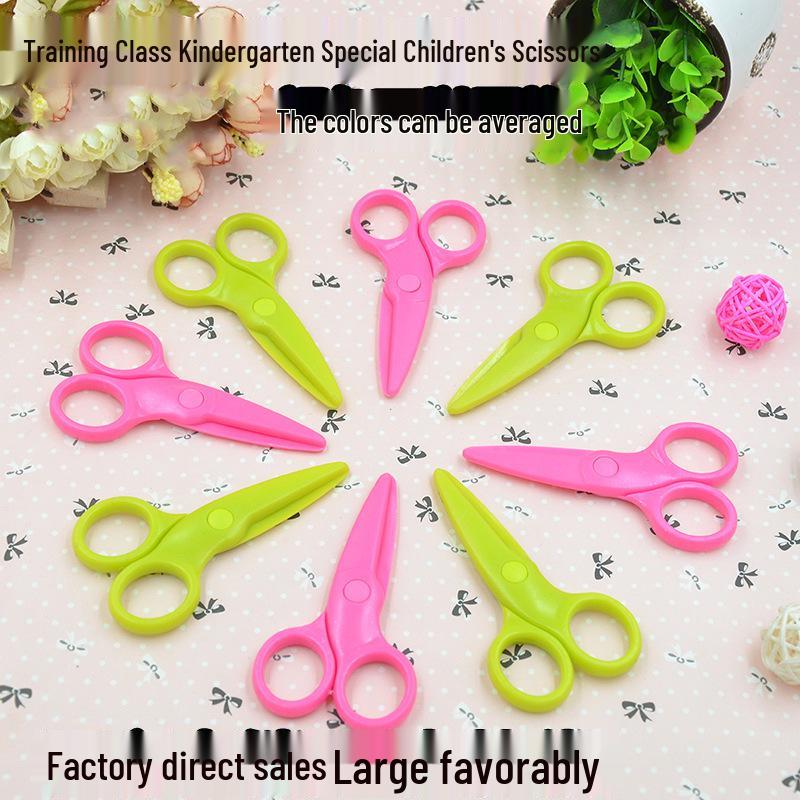 Children s Safety Craft Scissors - Plastic, Round-Head, Cute Design for Toddlers 13*5 cm розовый