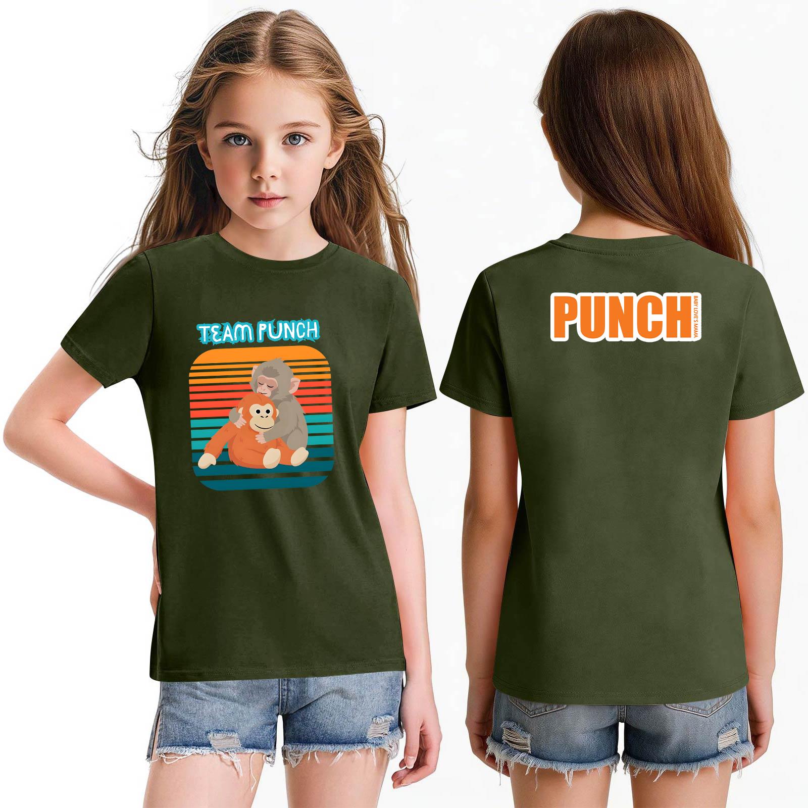 

Fashionable Round Neck Short Sleeve Work Clothes Printed Tops For KID Summer Tops 100 армия зеленый