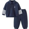 Minibala Kids' Anti-Pill Faux Two-Piece Sweatshirt & Pants Set