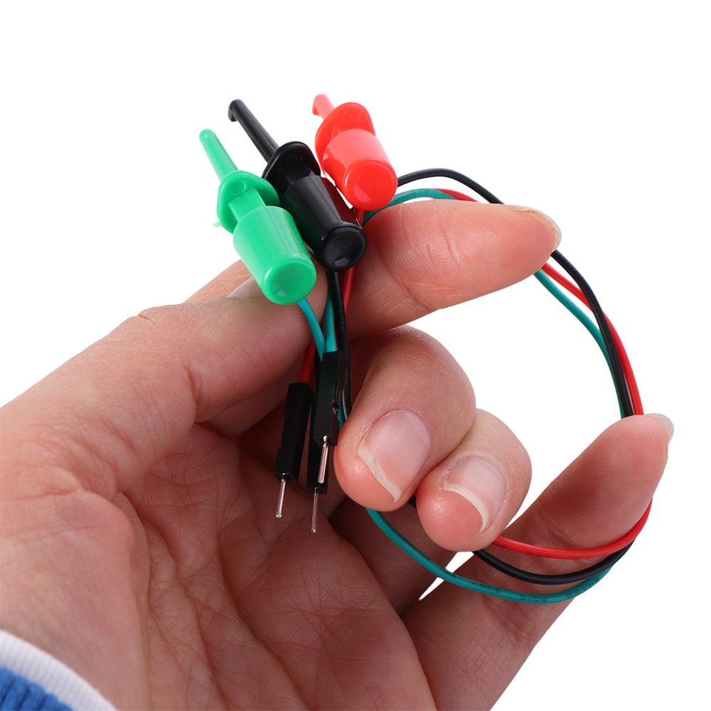 3pcs/set Male Head  Line Electrical Hook Test Clip Easy To Use Secure Electrical Test Work Hook Precision Metal