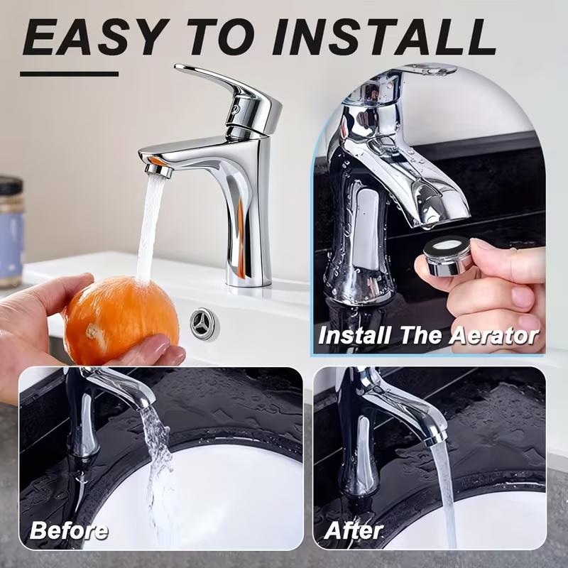 3 Piezas Aireadores de Grifo de Acero Inoxidable - Elegante Diseño de Malla Metálica, Control de Salpicaduras, Fácil Instalación para Cocina y Baño