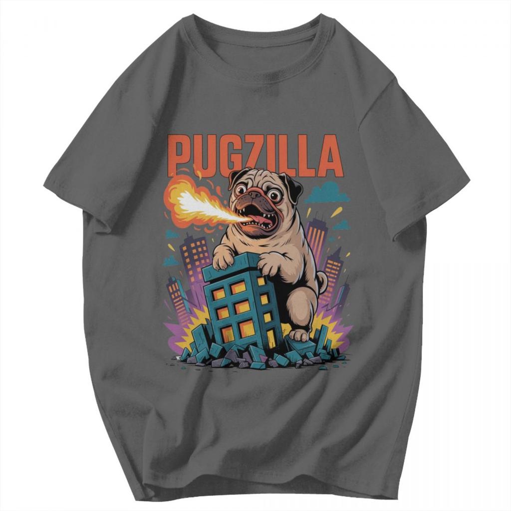 Men T Shirt Pugzilla Dog Lover Funny Japanese Pug Dog Lover Fun Idea Y2K Graphic Short Sleeve Unisex Clothes T Shirts