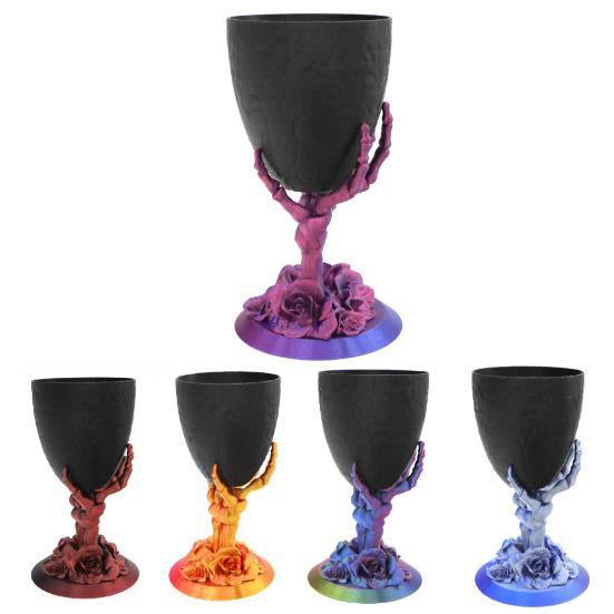 Halloween Skeleton Candy Bowl Rose Skull Hand Dish Holder Gothic Home Decoration for Home Bar Office Desktop Decor