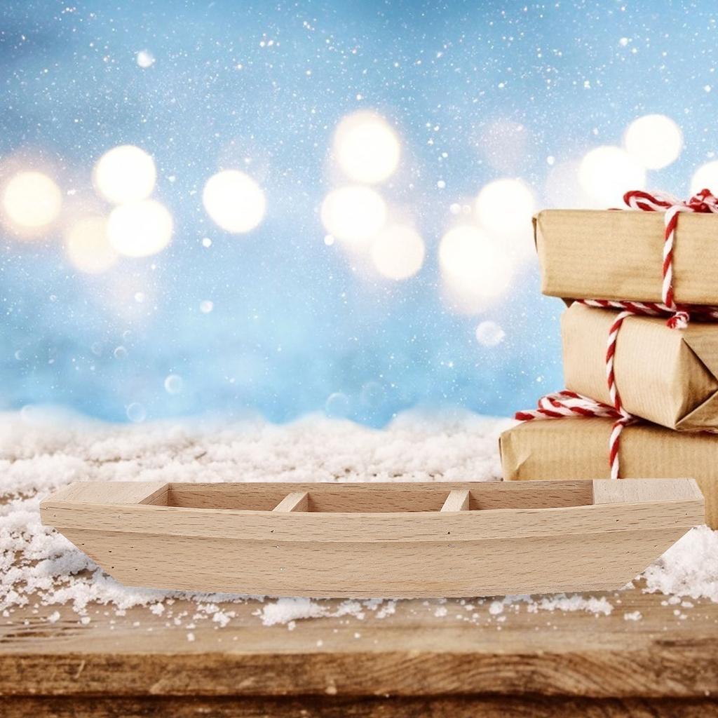 Boot Holzmodell Holz Unvollendet Dekor Miniatur Mini Ornament Segelboot Handwerk Desktop Kanu Ruderboot Statuen Segelschiff Strand