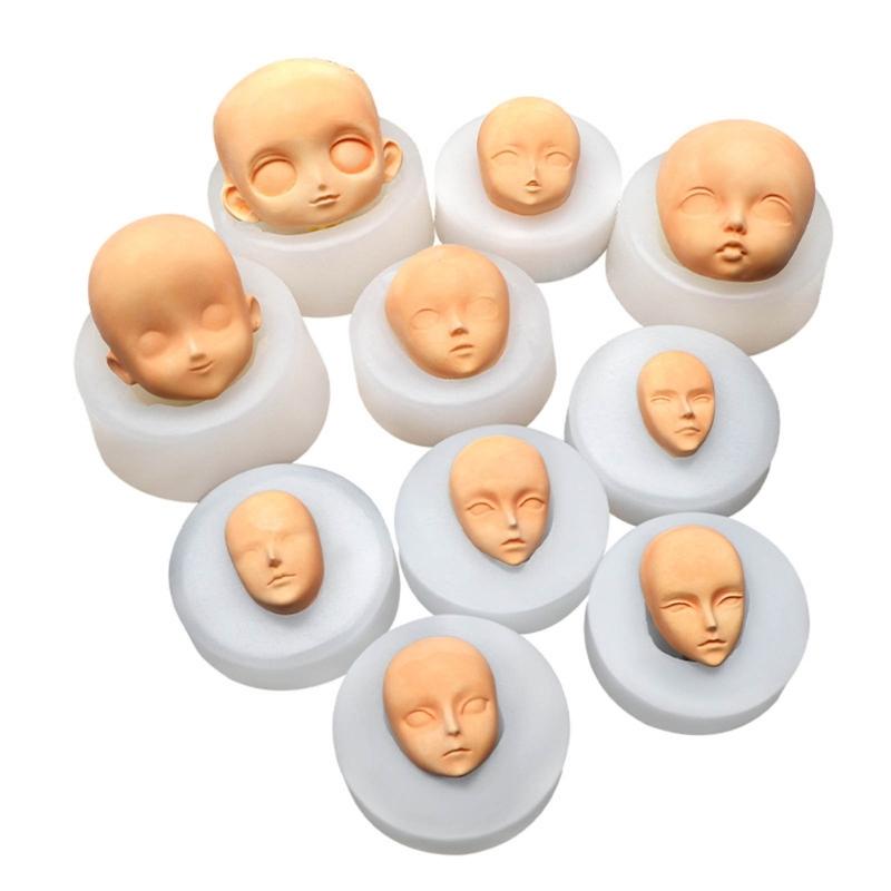 3D Dolls Head Baby Face Mold Silicone Cake Mold Model Handmade Soap Clay Plaster Mold Fondant Chocolate Sugar Craft Mold