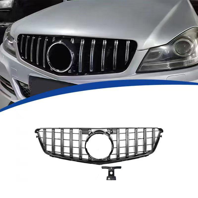 Fits Mercedes-Benz C-Class W204 Grille 2009-2014, GT Style ABS Material Original Car Replacement