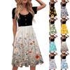 Moda Kadın Yazlık Vintage Çiçekli Elbise Zarif Kısa Kollu Midi Elbise
