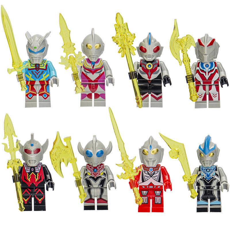 Goldener Krieger Anzug Baustein Puppe Puzzle Kinder Zusammenbau Spielzeug