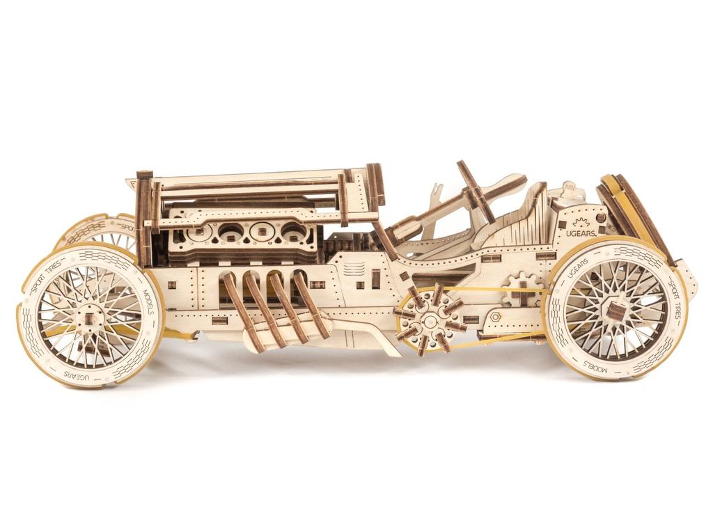 Ugears U-9 Grand Prix Car 70044 Wooden Puzzle Car for Adults, No Glue or Tools Required