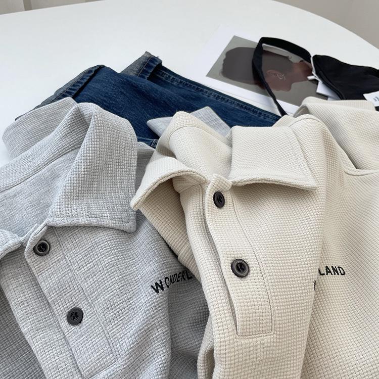 Retro Loose Long Sleeve Polo Sweatshirt - Casual Versatile Student Top