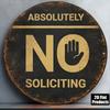 1pc 8x8in Vintage Round No Soliciting Sign Decorative Do Not Disturb Plaque for Home Office Store Gift