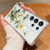 Luxusní průhledný silikonový kryt s květinovým potiskem pro Samsung S25 S24 FE S23 Ultra S22 A56 A36 A16 A55 A35 Nárazuvzdorný ochrana objektivu Tenký měkký kryt na telefon