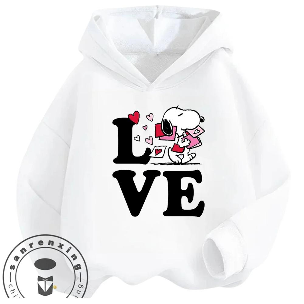 Fashion Kawaii Kids Hoodie Cute Cartoon Graphic Autumn Winter Casual Sweatshirt Snoopy
