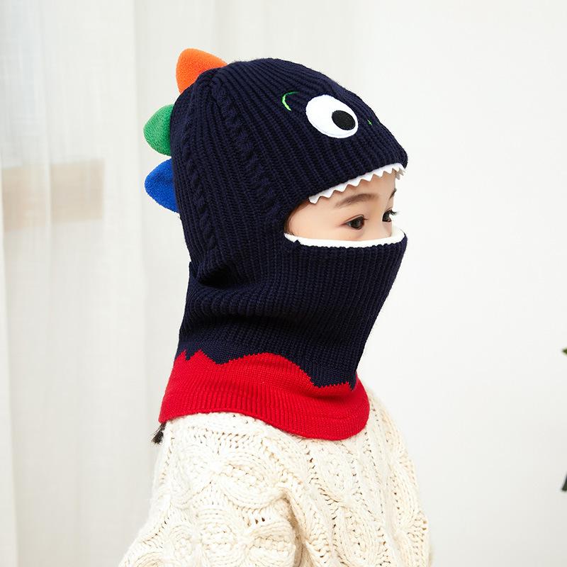 Children's Hats Autumn and Winter Girls Fleece Ear Protection Scarf Baby Winter Windproof Face Protection Integrated Wool Hat