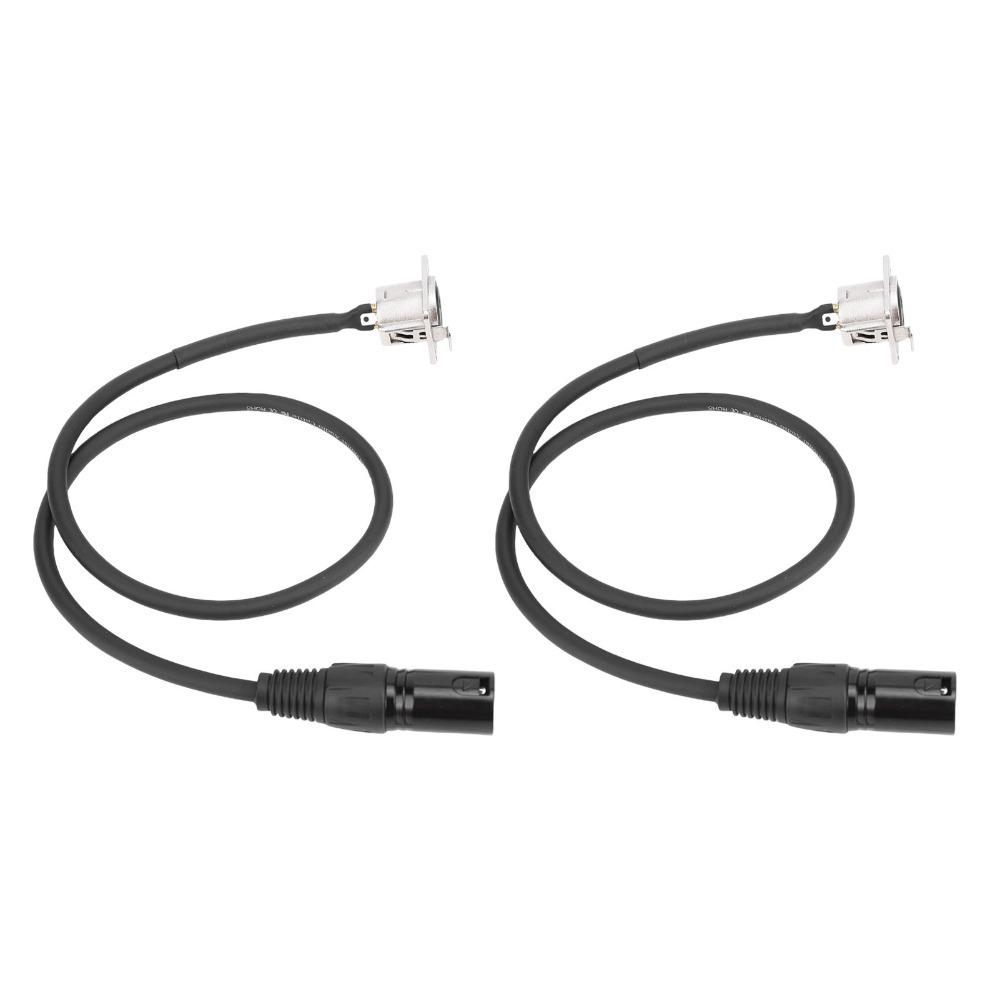 2 Pcs No Solder Panel Mount Adapter Mic Feed Thru Converter  for Patch Panel чёрный