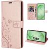 Coque Pour Samsung Galaxy S26 FE, Protection Antichoc Anti-Rayures Cuir PU Rose Motif Floral
