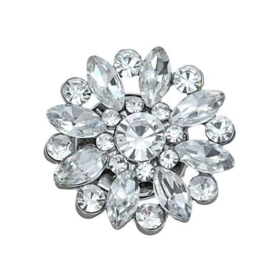 Rhinestone Button Cover Removable Clip-on Button Cover Decorative Flower Button Cover for Shirt Blazer Coat Wedding Accessories