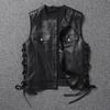 Chinese Size Men Leather Vest 100% Cowhide Motorcycle Vest Biker Leather Vests Moto Leather Waistcoat Asian Size M-6XL M435