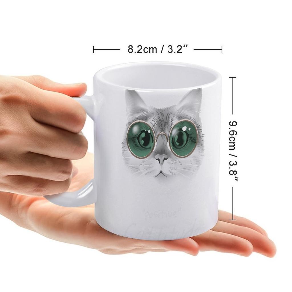 1 Förpackning 11oz Vit Keramisk Mugg Dubbelsidig Tryckt Detalj Stark Kaffekopp Idealisk För Hemmet Kontoret Daglig Uppfriskning