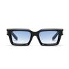 Ruiao  Retro Black Designer Sunglasses Vintage for Women Clear Luxury Square Rectangular Blue Lens Man UV400 High Quality