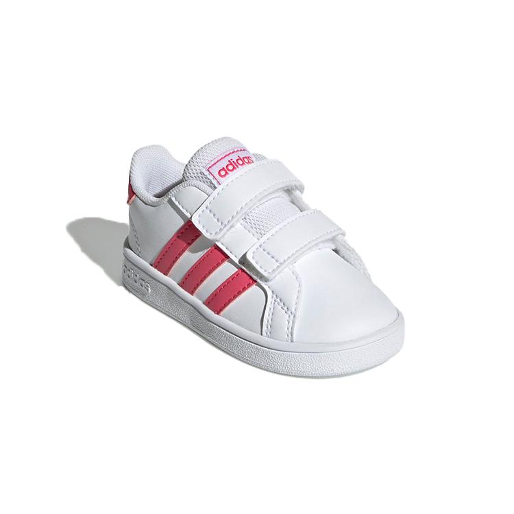 Adidas Neo GRAND COURT Low top Skateboard Shoes White Pink Infant And Toddler EF0115