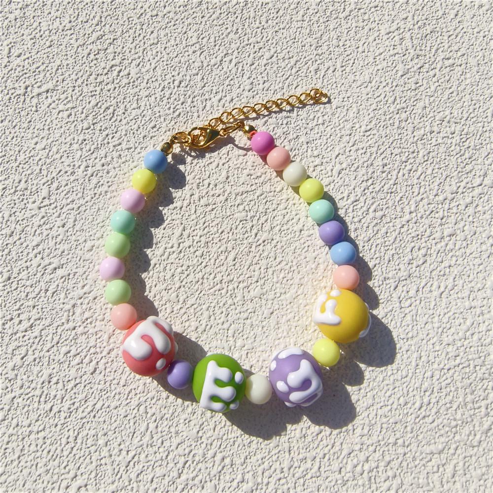 

Cream Love Pet Cat Dog Necklace Dog Accessories Pearl Beaded Cat Neck Ring Cat XS 15-20CM чёрный