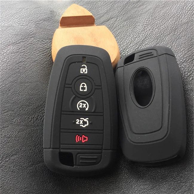 Silicone Car Key Case Cover for Ford Fusion Mustang Explorer F150 F250 F350 2017 2018 EcoSport Edge S-MAX Ranger Lincoln Mondeo