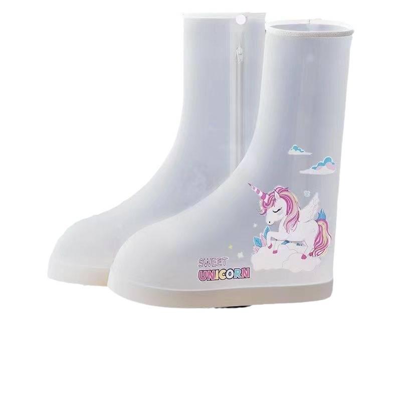 Shangyu High-Top Children's Non-Slip Rain Boots - Summer Waterproof, Thickened, Wear-Resistant, Mid-Calf Silicone Covers