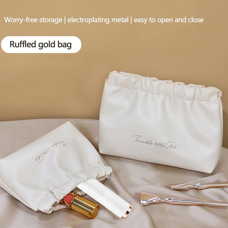 Ins Cosmetic Pouch Bag Lipstick Accessory Storage Bag Water-Proof Pu Earphone Wire Cable Organizer Bag Coin Card Jewelry Holder