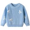 Autumn and Winter Hand-embroidered Bow Baby Base Knitted Sweater Birthday Etsy DIY Children's Sweater