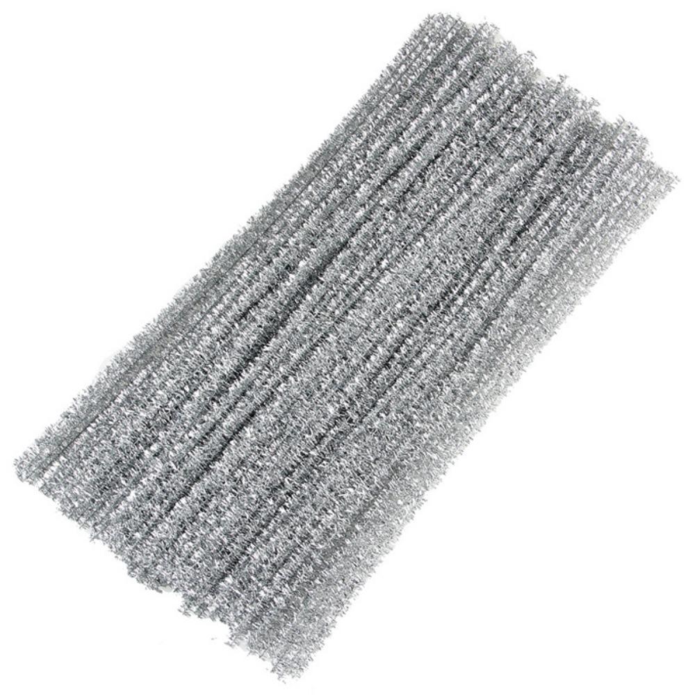 100Pcs Glitter Sparkle Craft Pipe Cleaners Multicolored Fuzzy Sticks Pipe Cleaners Bulk DIY Crafts