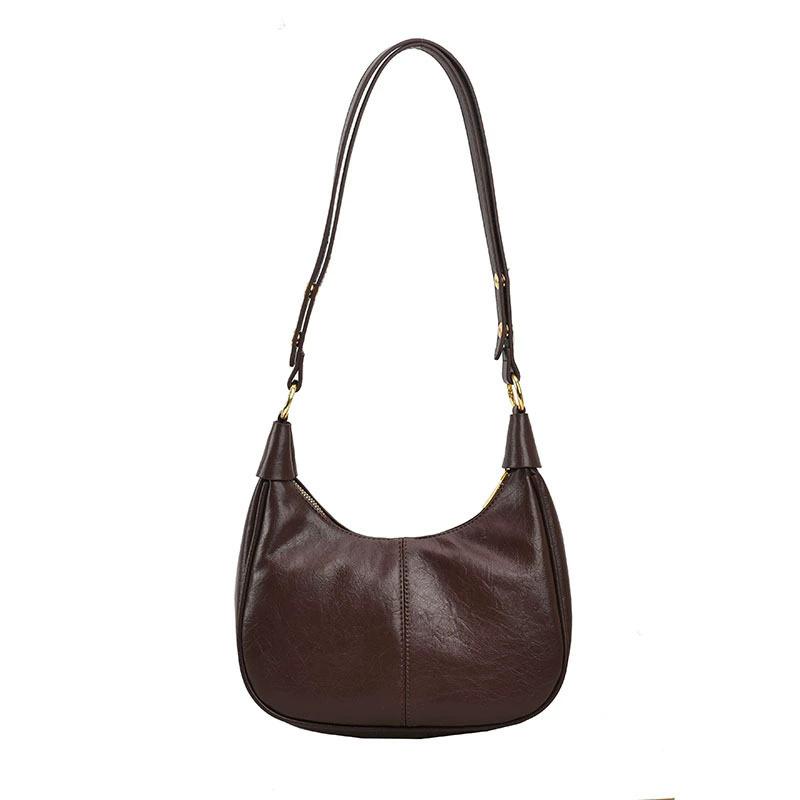 Women Solid Color Zipper Underarm Bag, Fashion All-match Hobo Dumpling Shoulder Purse, Casual Versatile Handbag Daily Use