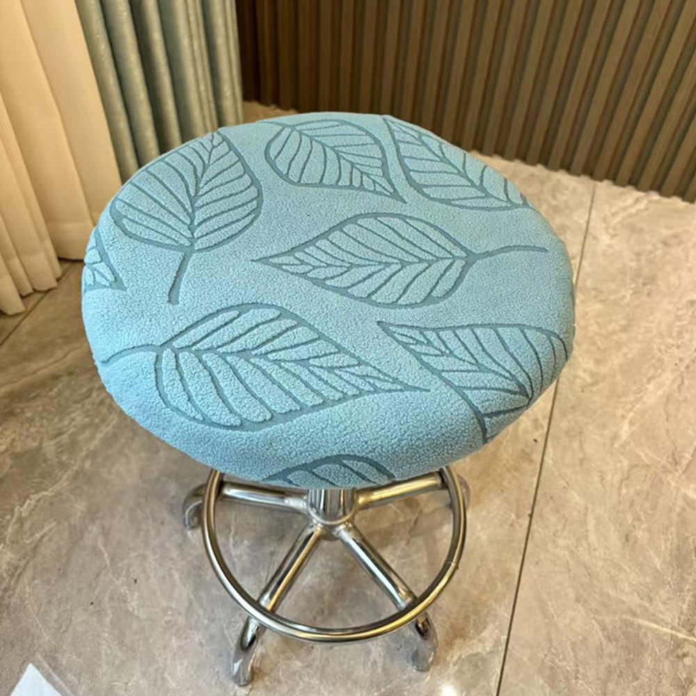 Runde Hockerbezüge Runde Drehhocker-Sitzbezüge Jacquard Staubdichte Stühle Barhocker Überwürfe Elastizität Sitzbezug