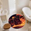 Flame Motorcycle,Round Area Rug,Carpet Rug for Living Room Bedroom Sofa Playroom Decor,Non-slip Floor Mat