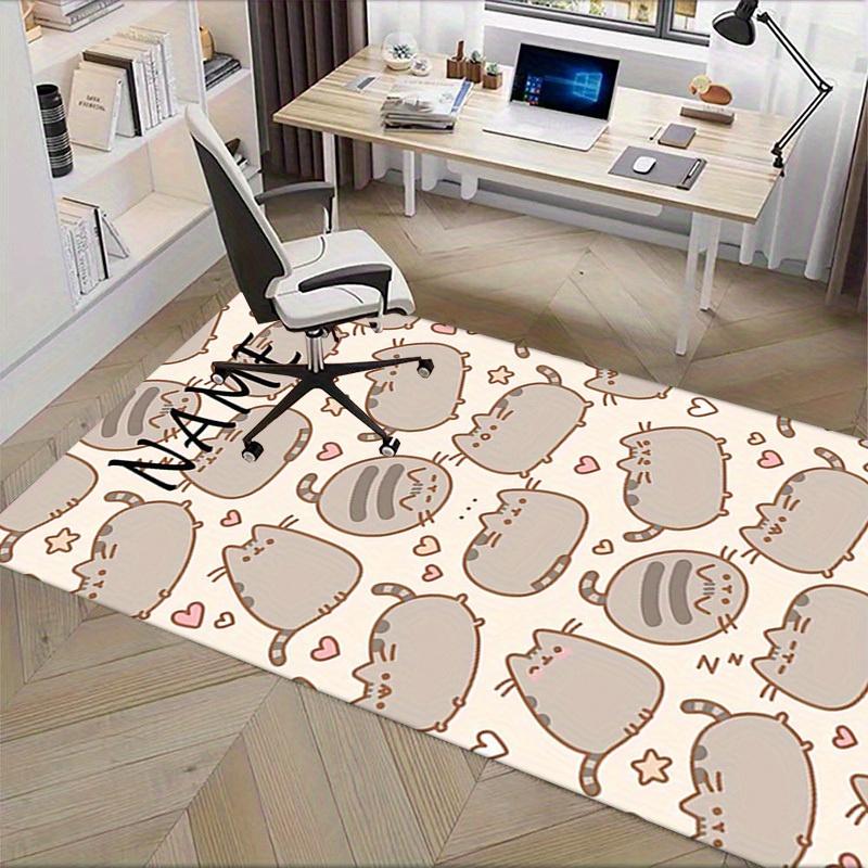 Cute, Fluffy, Cat Office Carpet Soft Polyester Entrance Carpet Washable Non Slip Machine Washable In