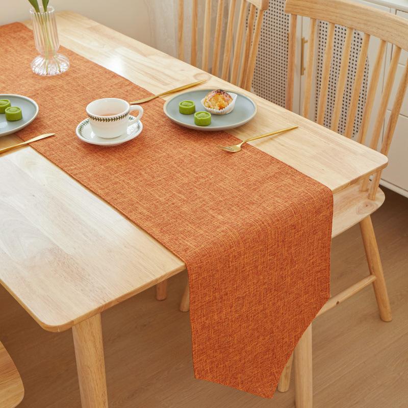Solid Color Quality Linen Table Runner Simple Modern Rectangular Household Coffee Table Multicolor Table Cloth Bed Flag 30X180cm