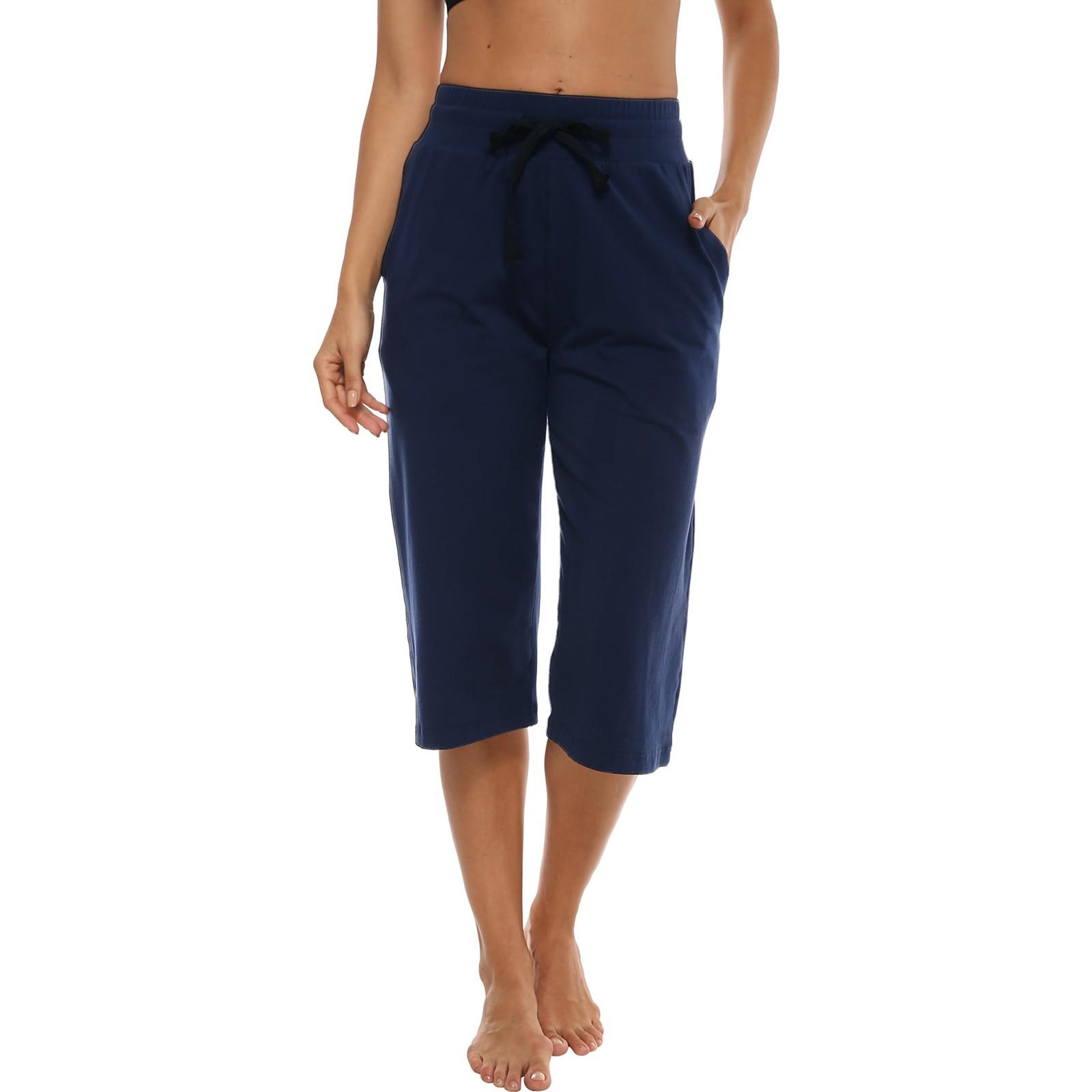 

Женские модные повседневные однотонные укороченные брюки с эластичной резинкой на талии XL