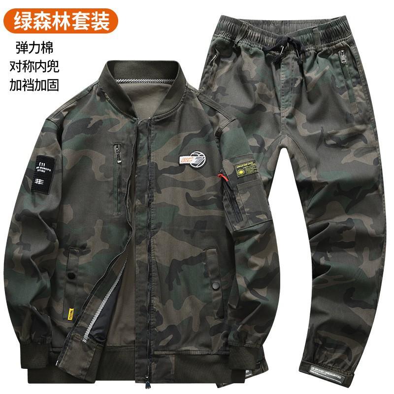 

Work Clothes Suit Men s Elastic Cotton Camouflage Welding Anti-scalding Auto Repair Wear-resistant Tooling Labor Protection Plus Gear 170 Suggestion 110-120 kg