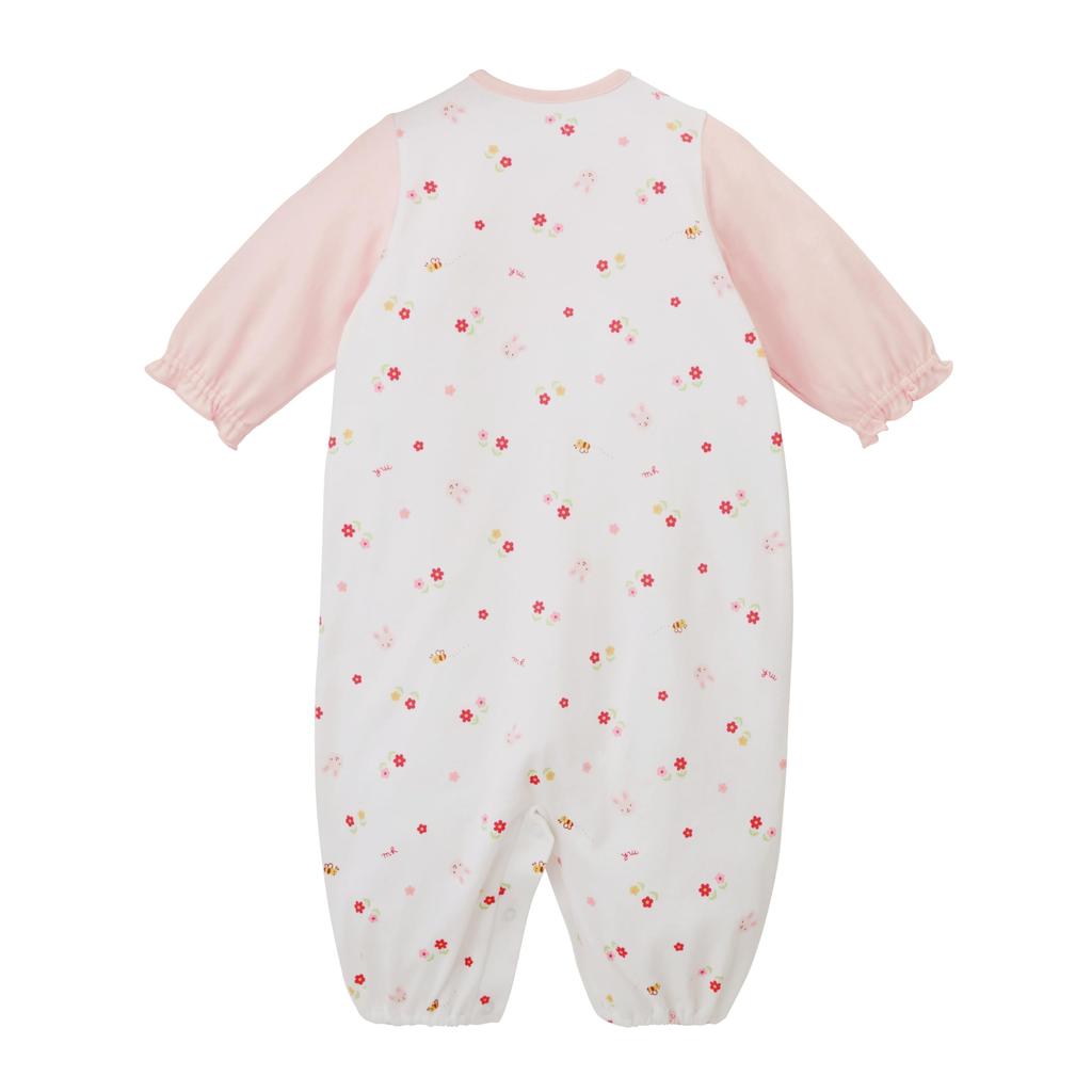 All Coverall Romper Animal Made in Japan Boy Girl Newborn Baby Preparation Baby Baby Clothes Pink [Miki House] Two-way 40-2687-683 50-70cm