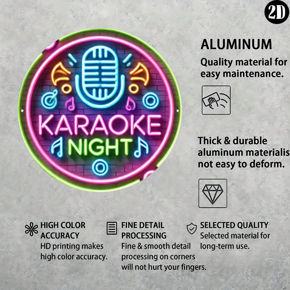 Karaoke Natt Rund Metall Väggdekor Kök Sovrum Vardagsrum Trädgård