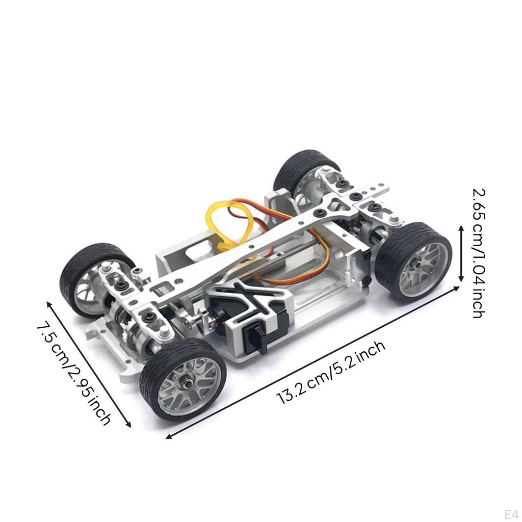 1/28 Scale RC Car Chassis Aluminum Construction Metal Sliding Frame Lightweight remotes Control