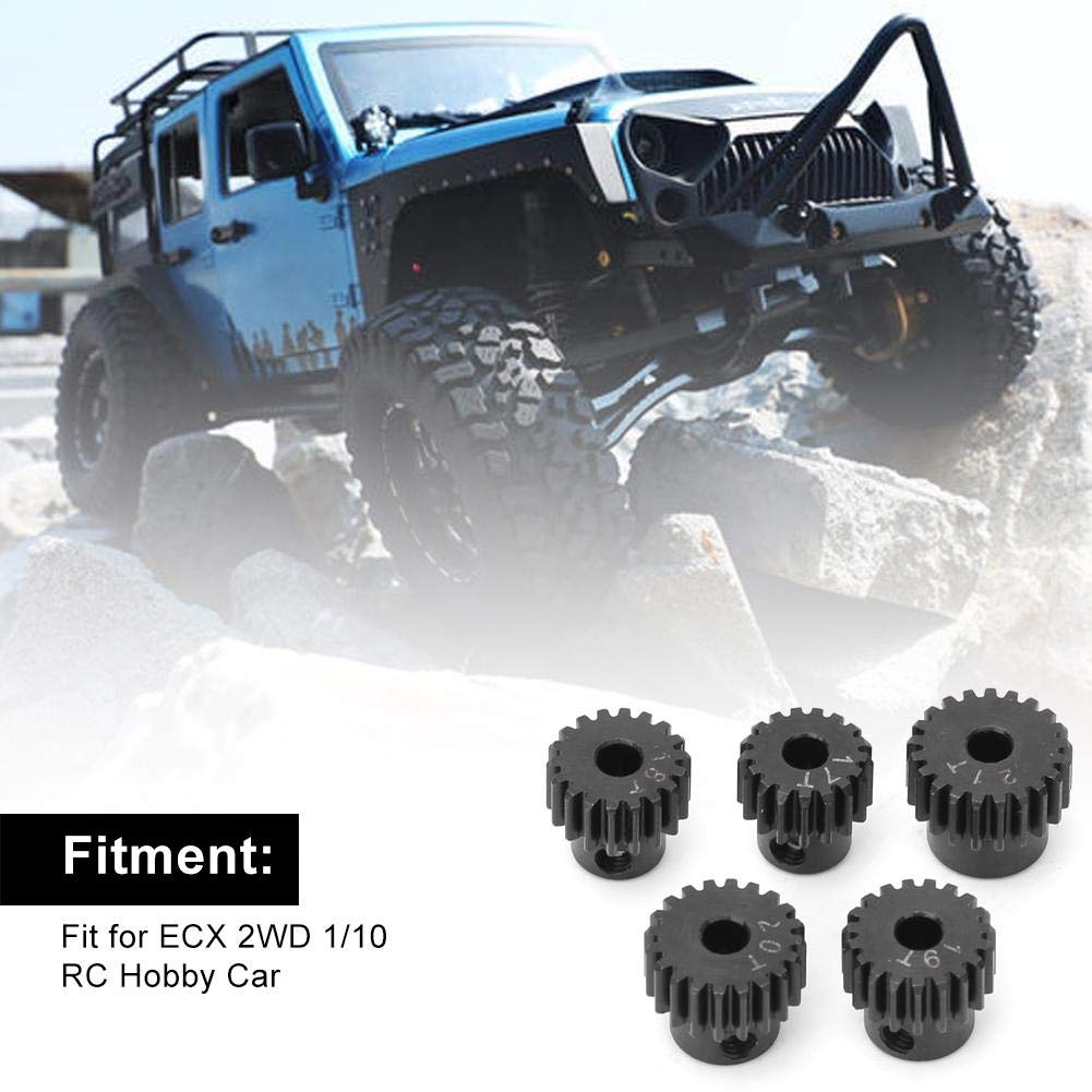 48-Pitch Metal Pinion Gear Set for ECX 2WD 110 Scale RC Hobby Cars, M3 Threads, 17T18T19T20T21T, High-Hardness Pinion Motor Gears for 110 Scale RC