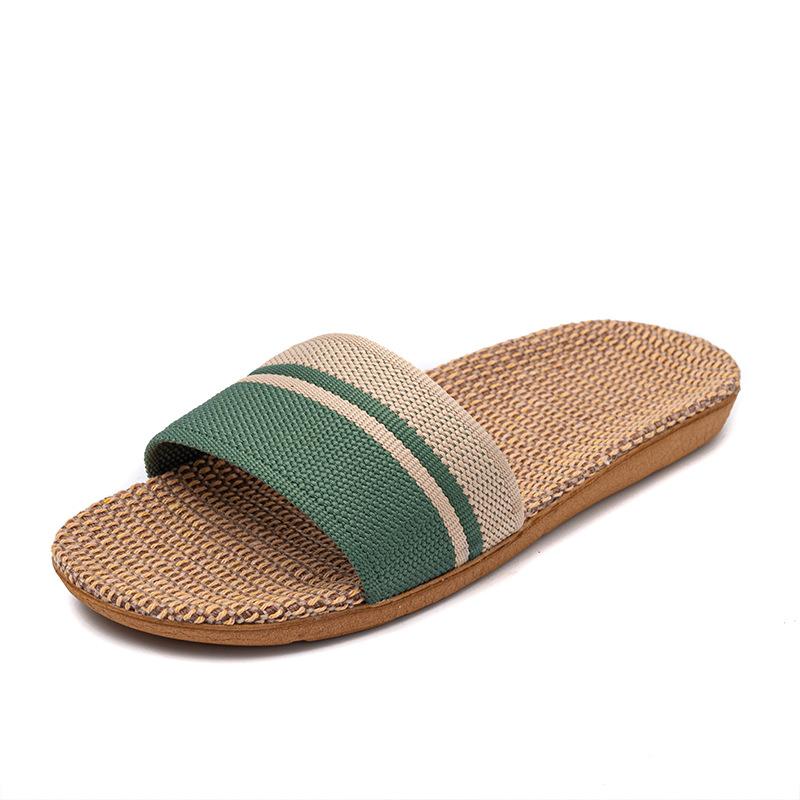 Übergröße Damen Hausschuhe Flache Sandalen Leinen Leicht Lässige Sommer Hausschuhe Damen für Zuhause Hausschuh