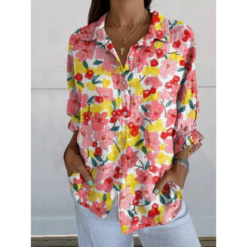 3D Abstract Pattern Women's Long Shirt with Drop Shoulder Sleeves