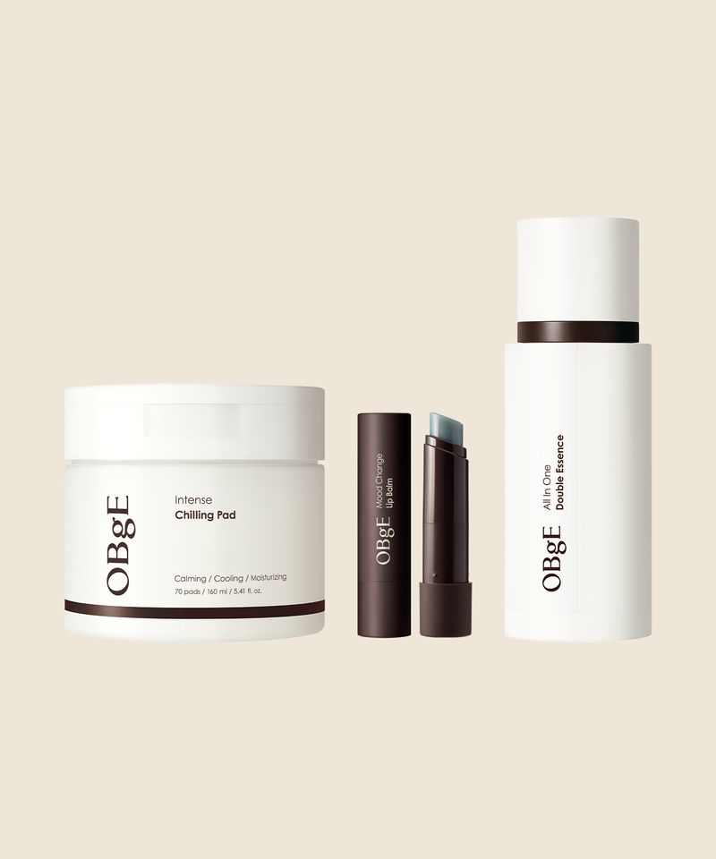 Men s Skincare Set / Intense Chilling Pad + All-in-One Double Essence + Mood Change Lip Balm