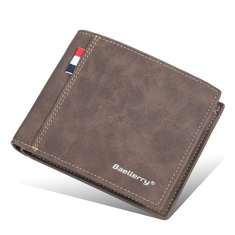 Wallet Men s Short Korean Version Youth Thin Multi Slot Horizontal Simple 12x10x2 кофейный