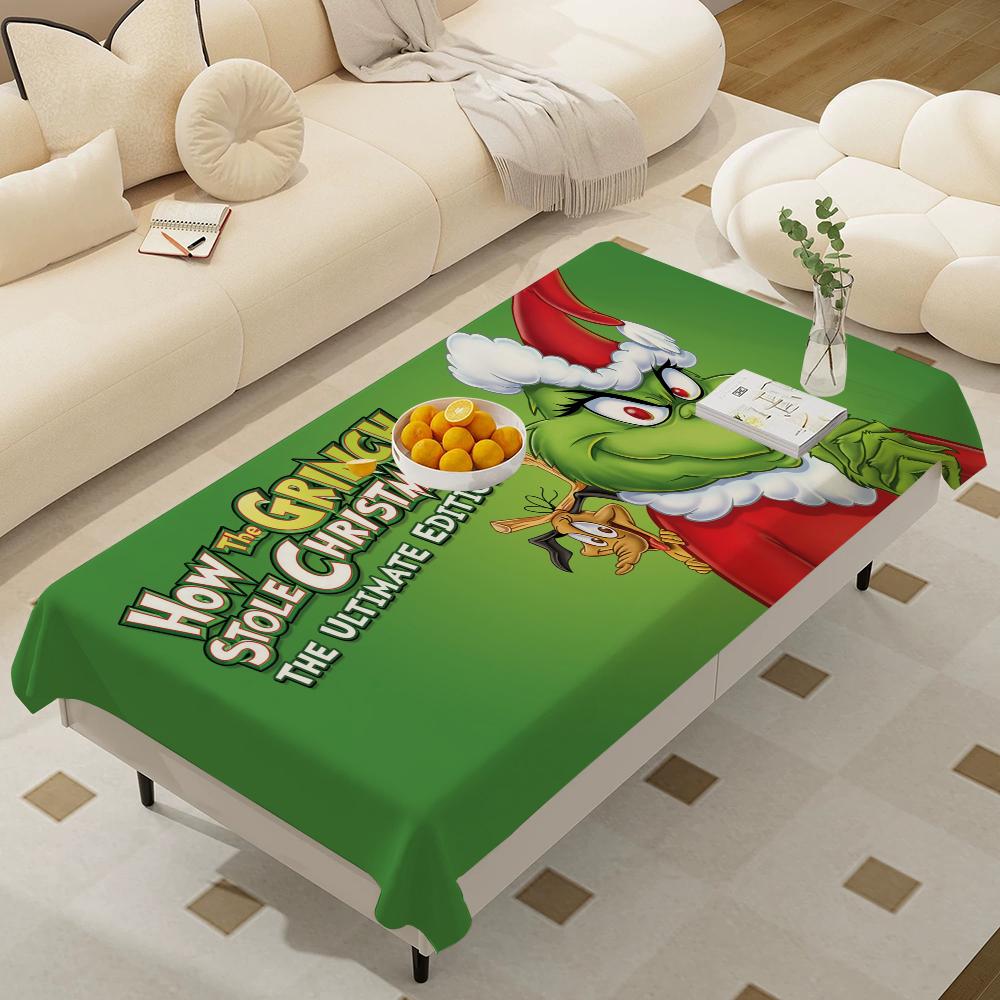 Cartoon The G-Grinchs Rectangle Waterproof Tablecloth Party Decor Farmhouse Kitchen Dining Table Cloth Wedding Decorations