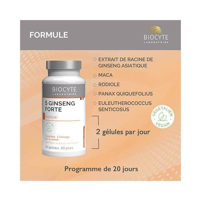 Biocyte 5 Ginseng Forte Energie & Vitalität 40 Kapseln